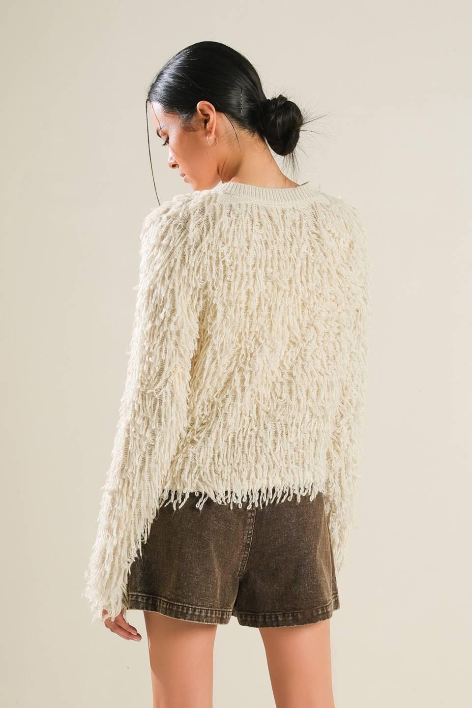 Live in the Now Sweater Cardigan in cream, view 2 — Soul Flow Apparel