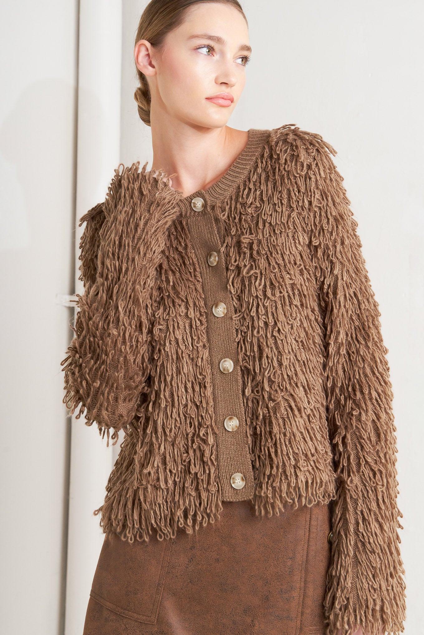 Live in the Now Sweater Cardigan in l.brown, view 5 — Soul Flow Apparel