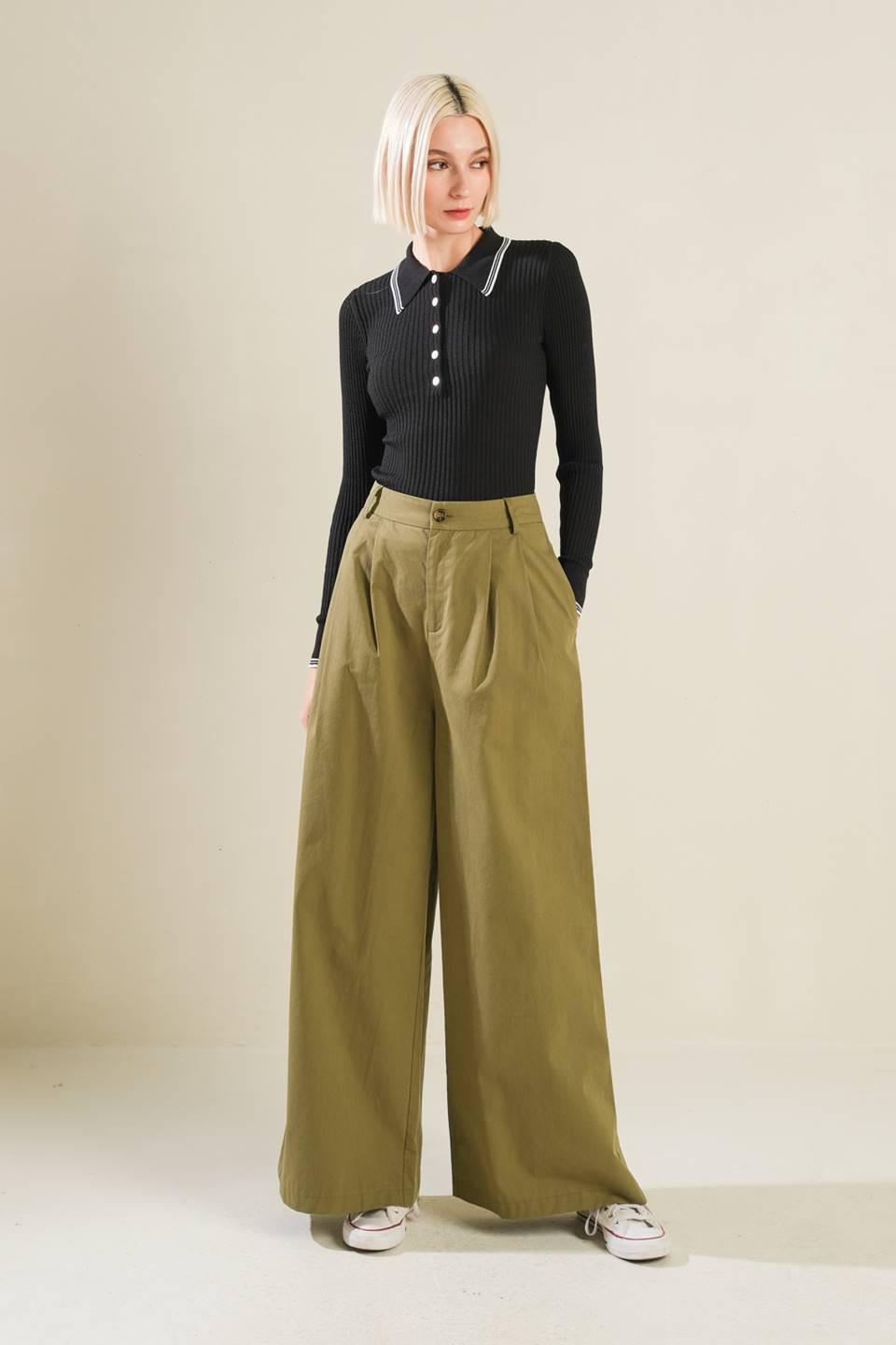 I'll Think About Polo Top in black, view 5 — Soul Flow Apparel