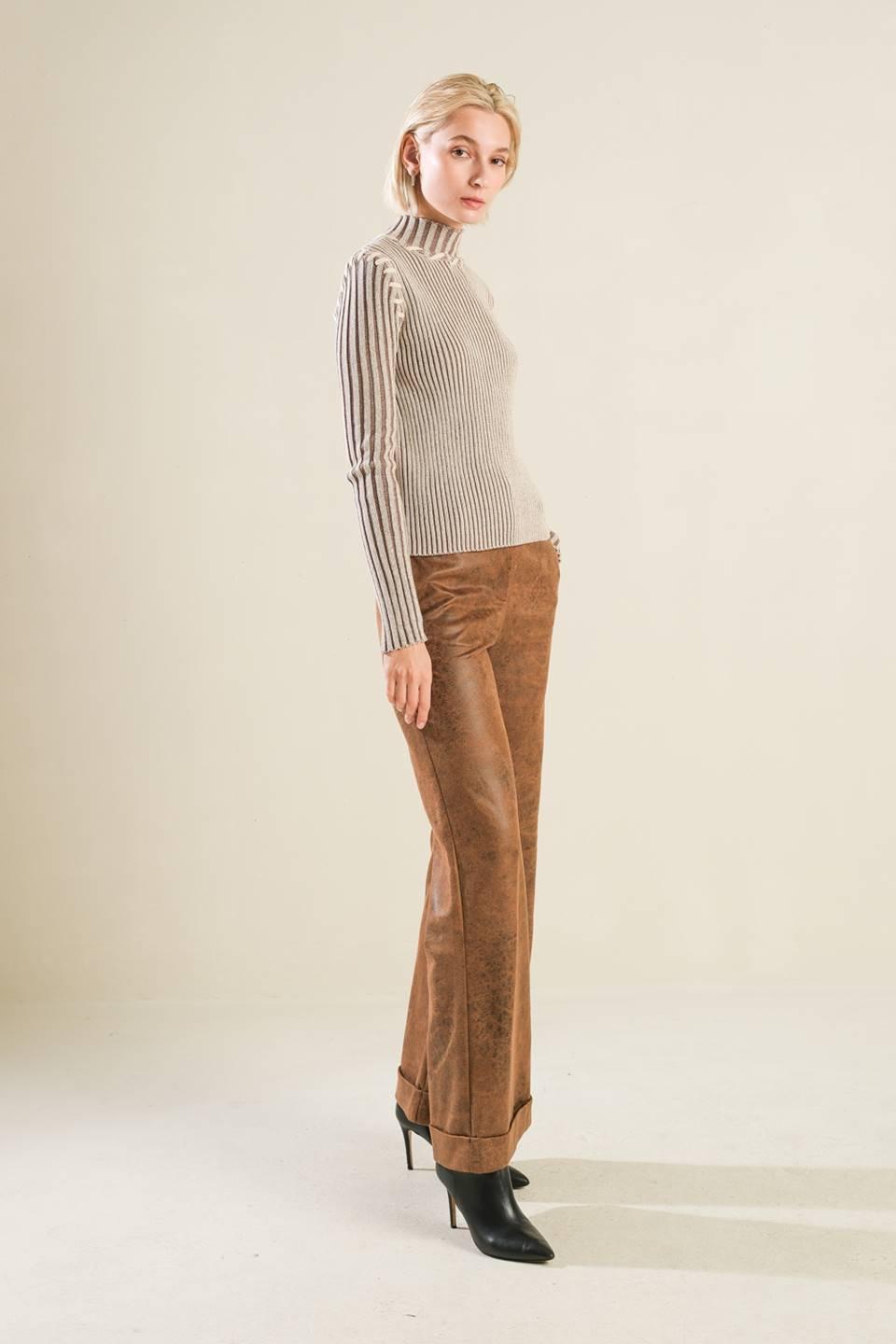 Candid Love Sweater Top in natural brown, view 3 — Soul Flow Apparel