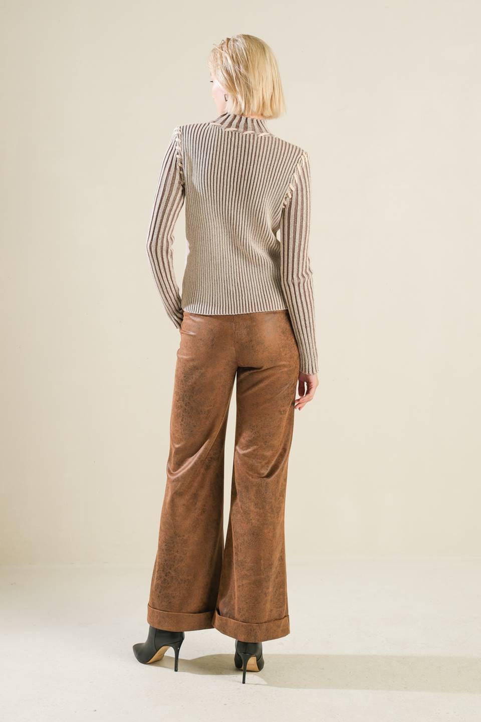 Candid Love Sweater Top in natural brown, view 6 — Soul Flow Apparel