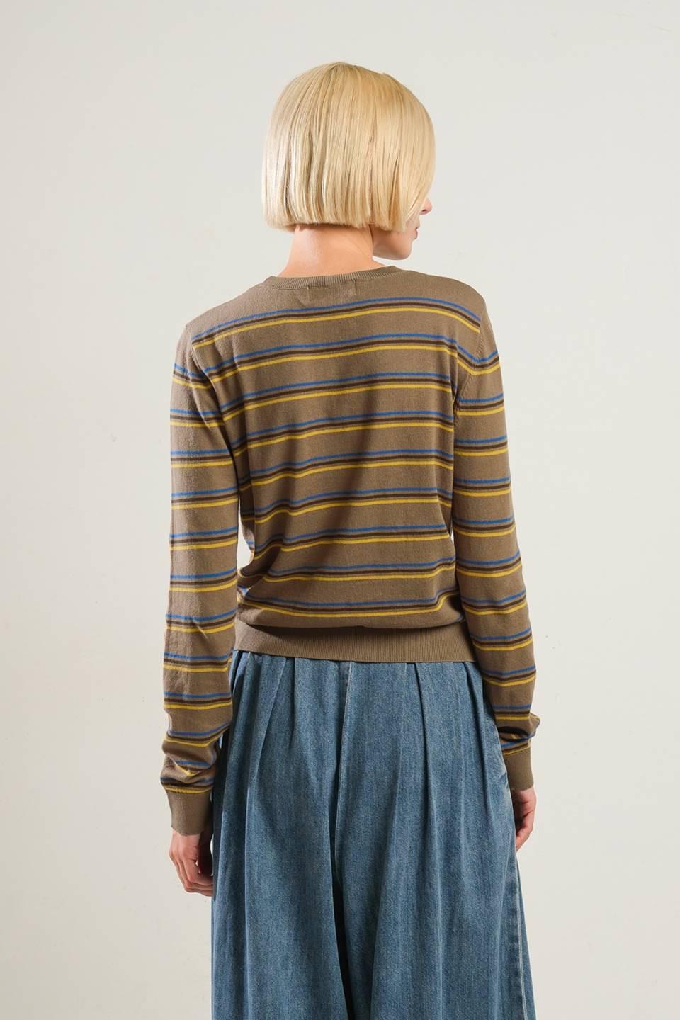 Well Played Sweater Top in brown multi, view 2 — Soul Flow Apparel