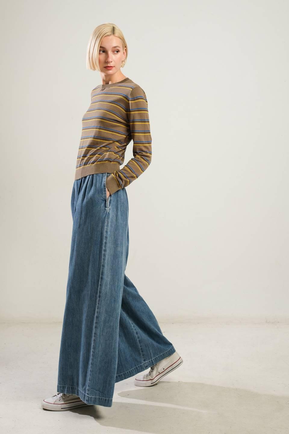 Well Played Sweater Top in brown multi, view 3 — Soul Flow Apparel