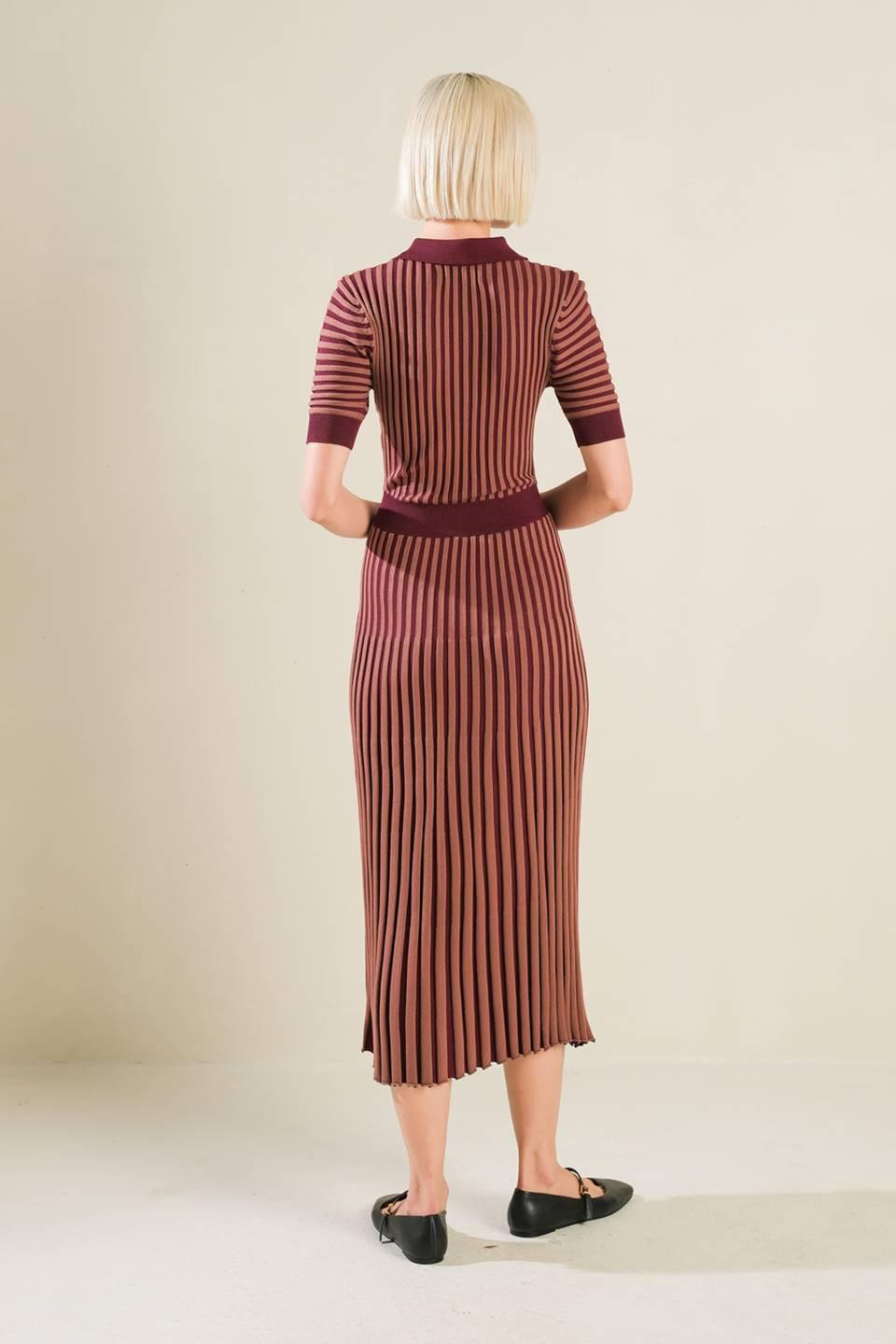 Luxe Living Sweater Midi Dress in burgundy brown, view 2 — Soul Flow Apparel