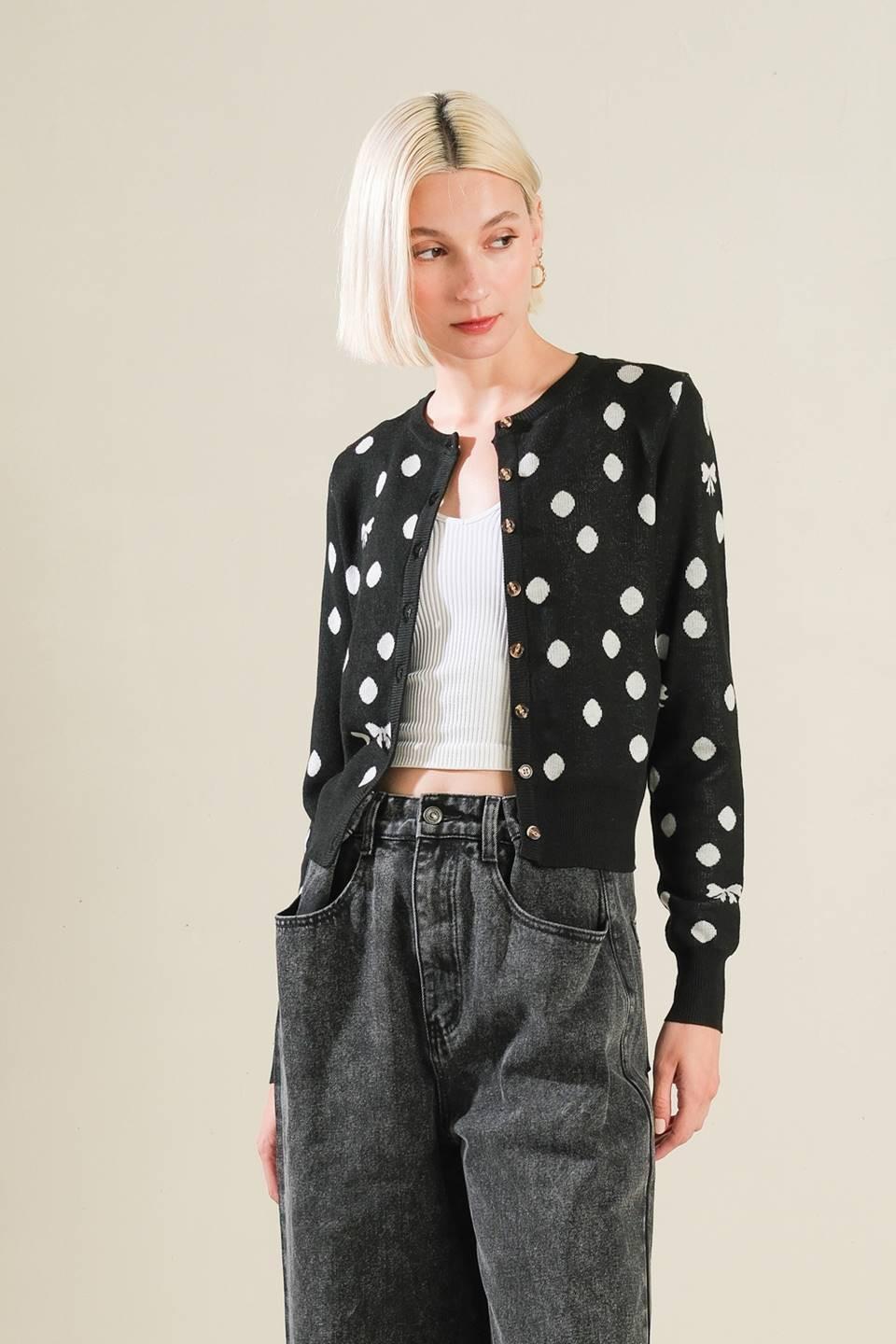 Finer Things Sweater Cardigan in black, view 1 — Soul Flow Apparel
