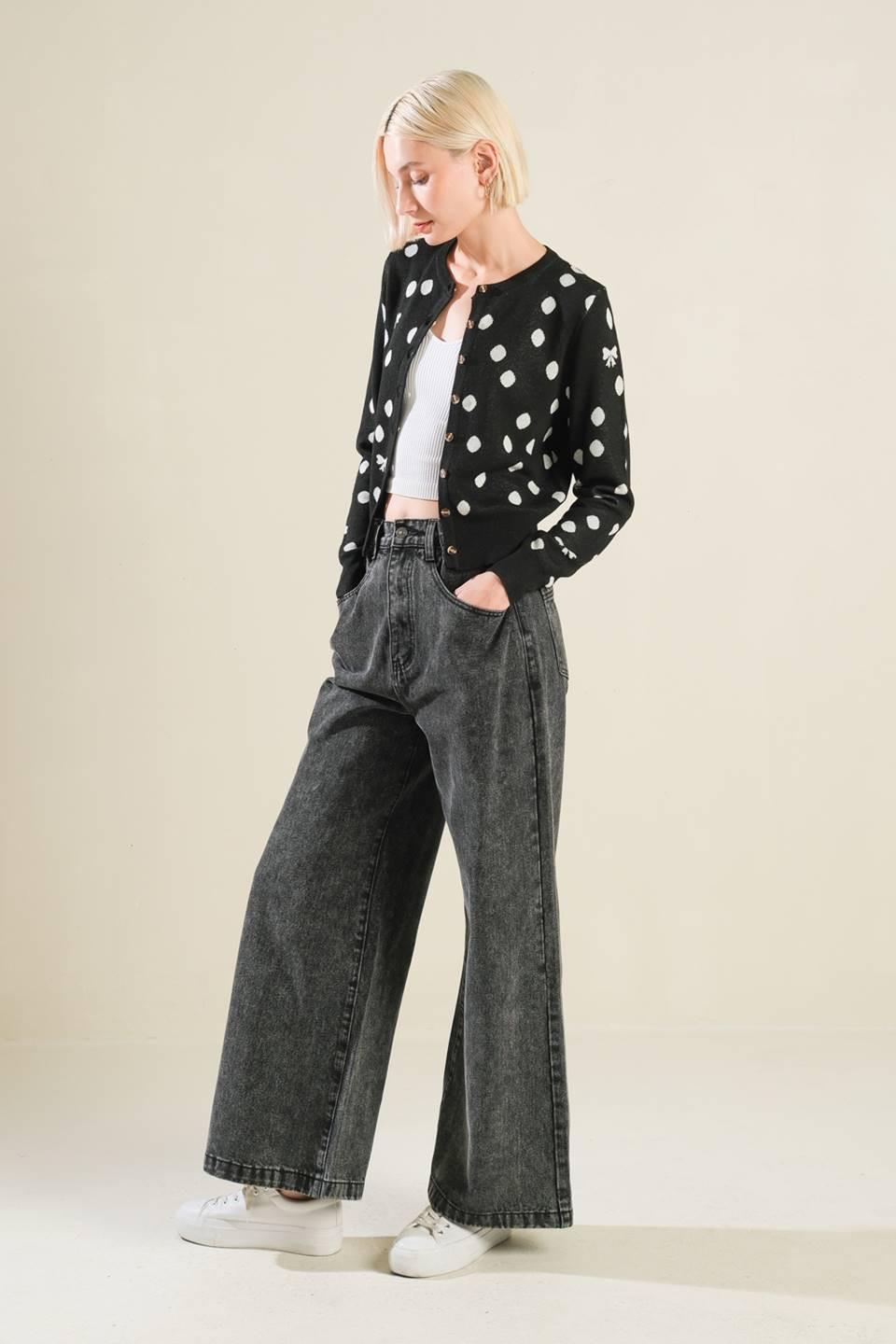Finer Things Sweater Cardigan in black, view 3 — Soul Flow Apparel