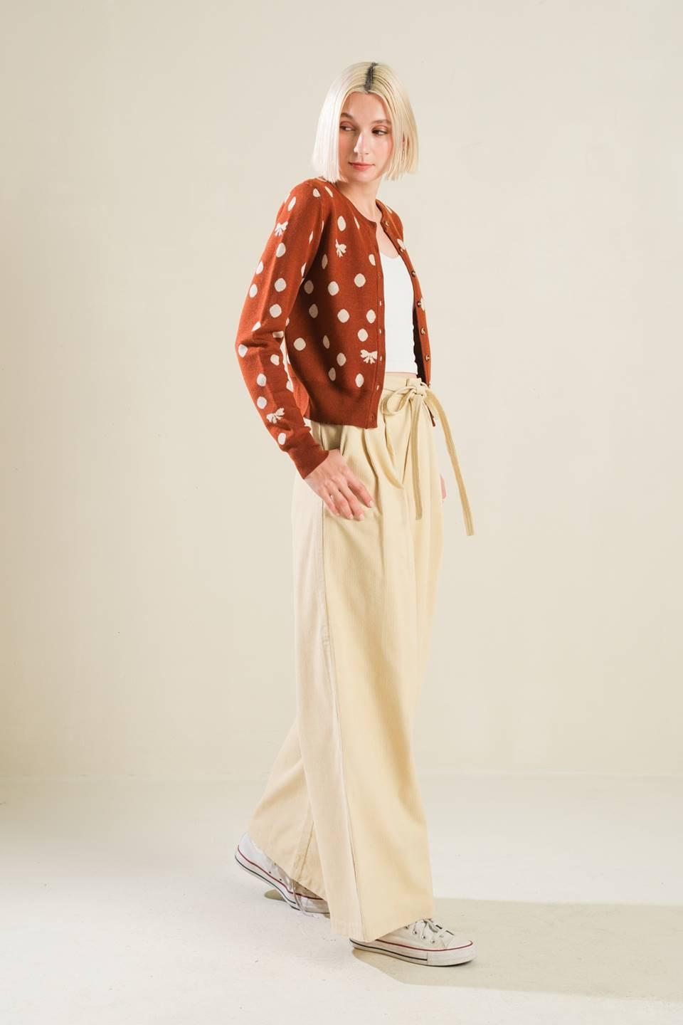 Finer Things Sweater Cardigan in rust, view 3 — Soul Flow Apparel