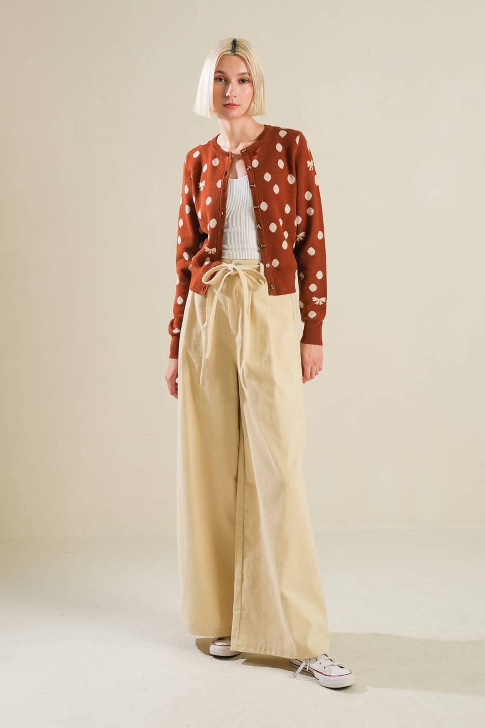 Finer Things Sweater Cardigan in rust, view 4 — Soul Flow Apparel