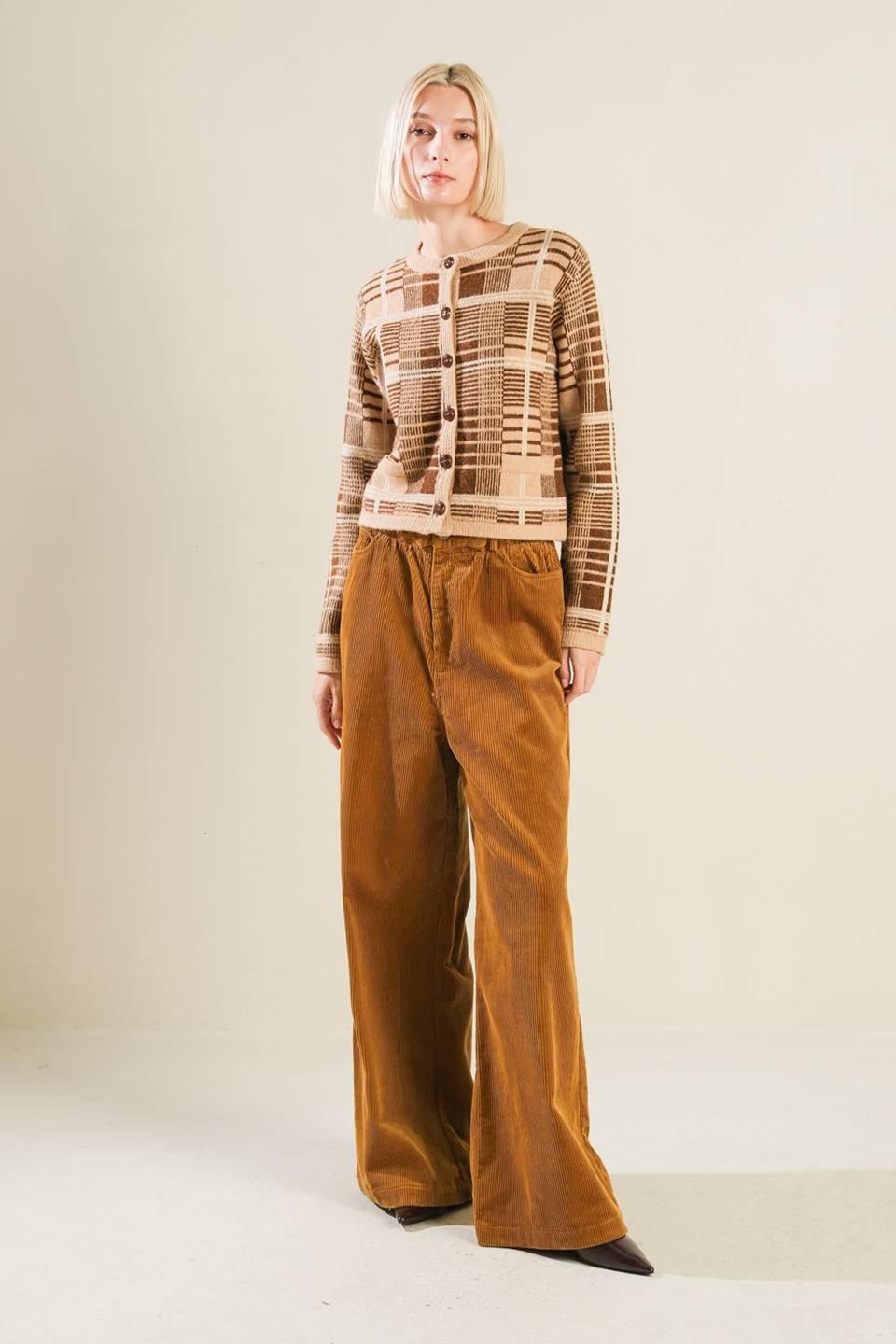 Alphabet of Love Cardigan in taupe brown, view 5 — Soul Flow Apparel