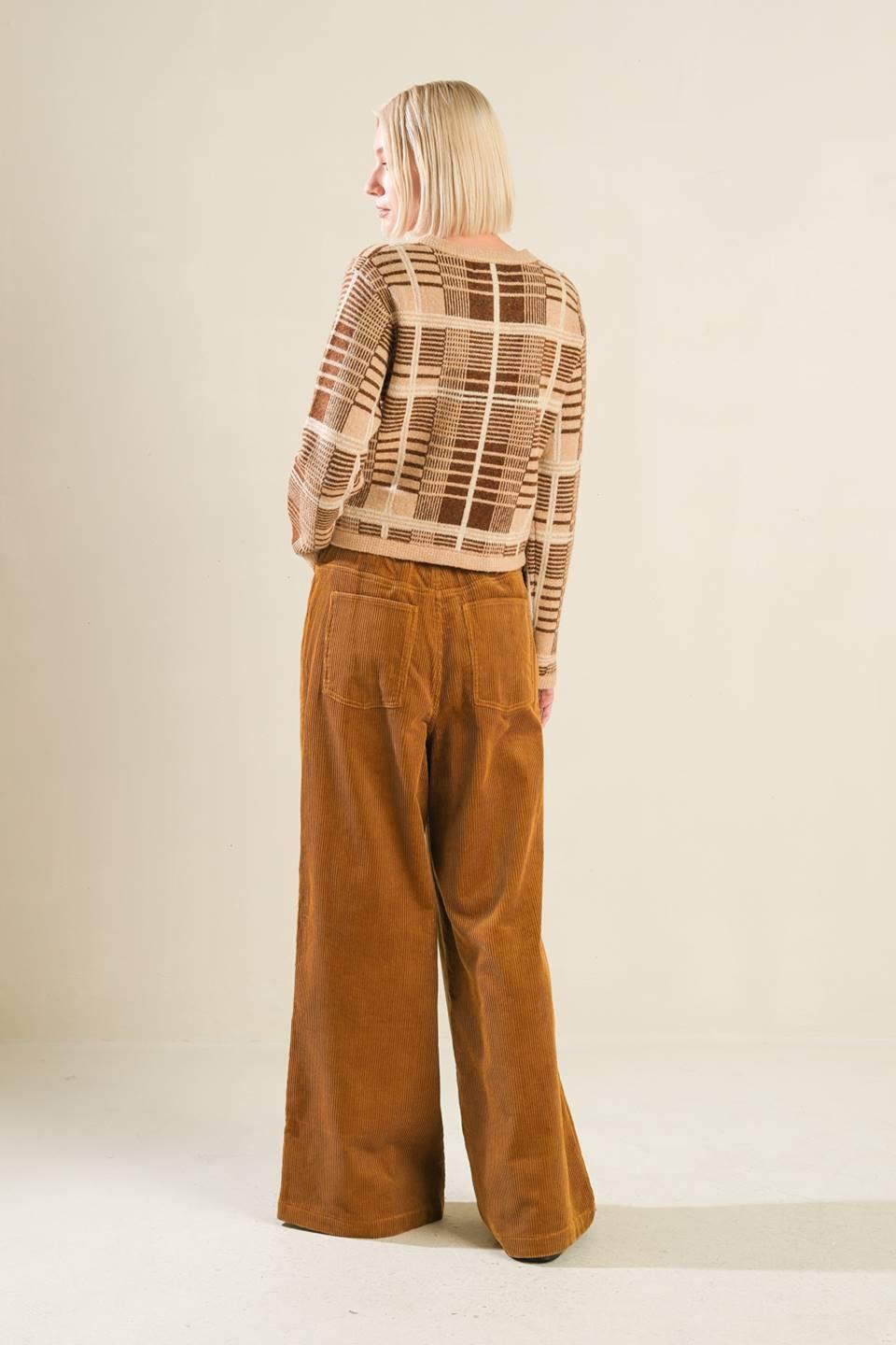Alphabet of Love Cardigan in taupe brown, view 6 — Soul Flow Apparel