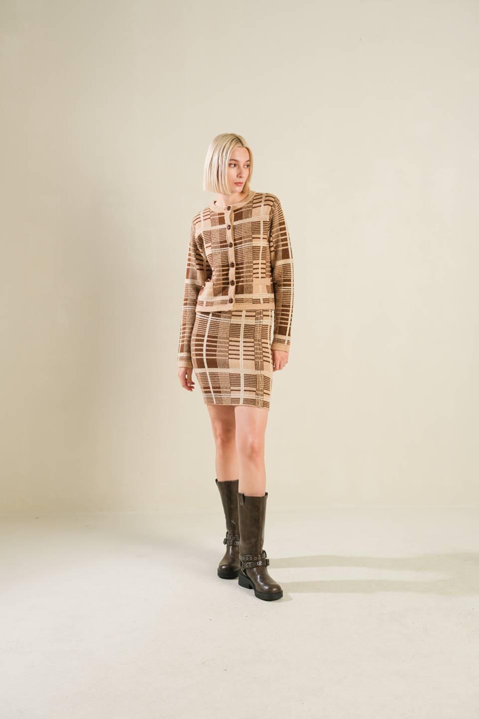 Alphabet of Love Cardigan in taupe brown, view 8 — Soul Flow Apparel