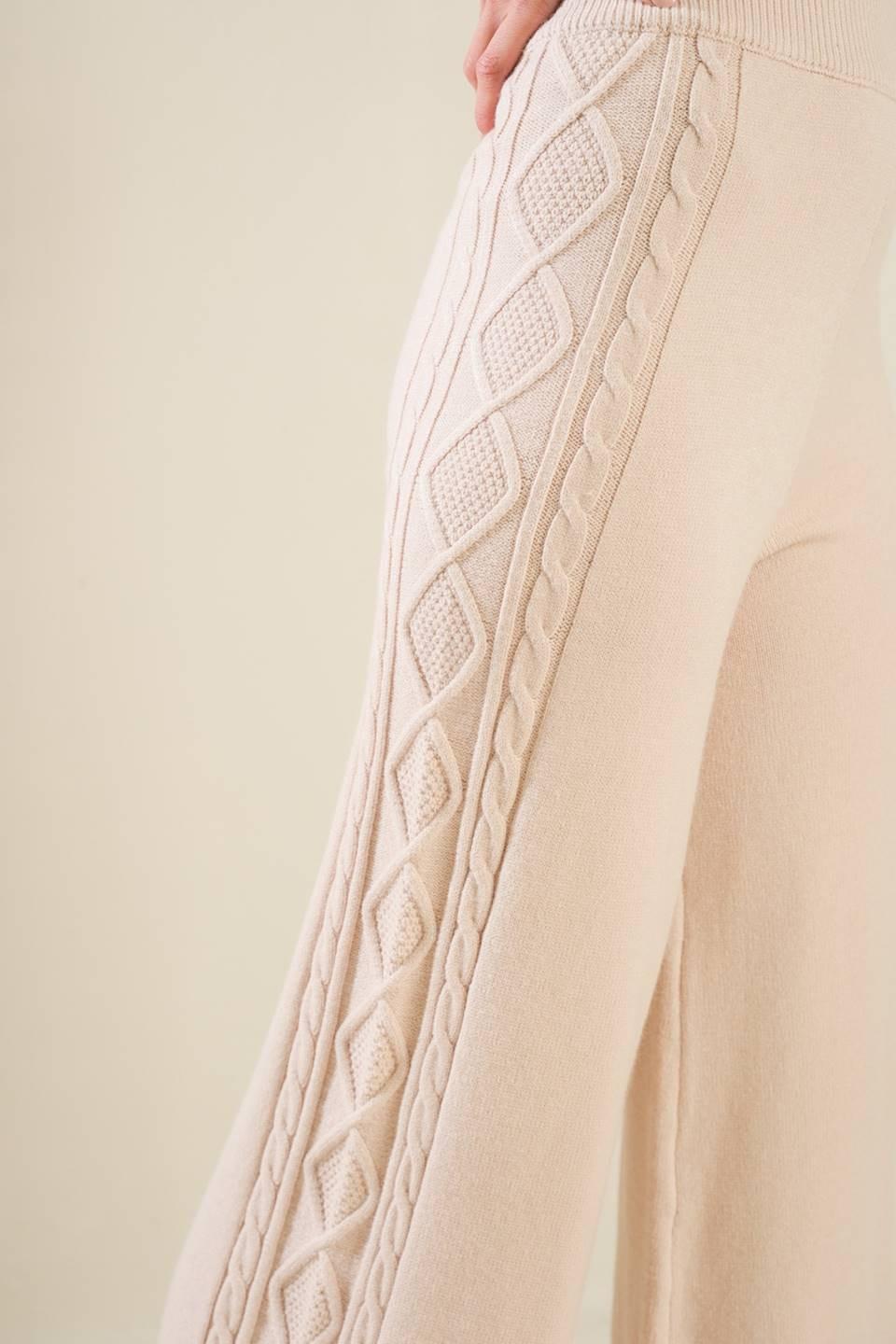 Hold Your Gaze Sweater Knit Pants in taupe, view 4 — Soul Flow Apparel