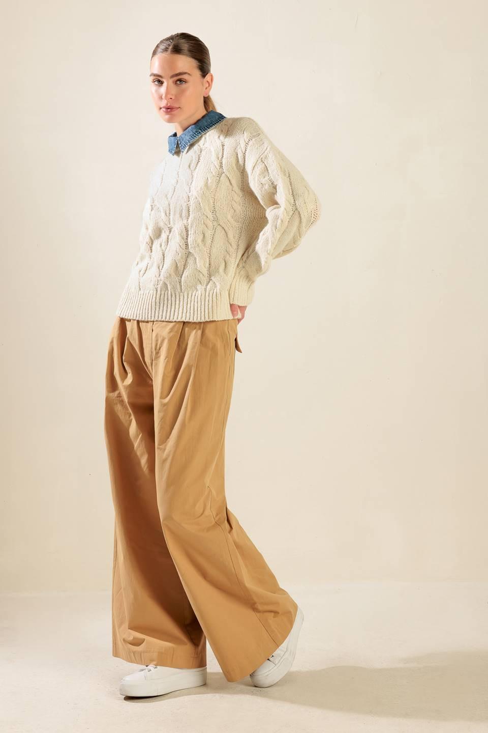Totally Smitten Pullover Sweater Top in cream, view 8 — Soul Flow Apparel