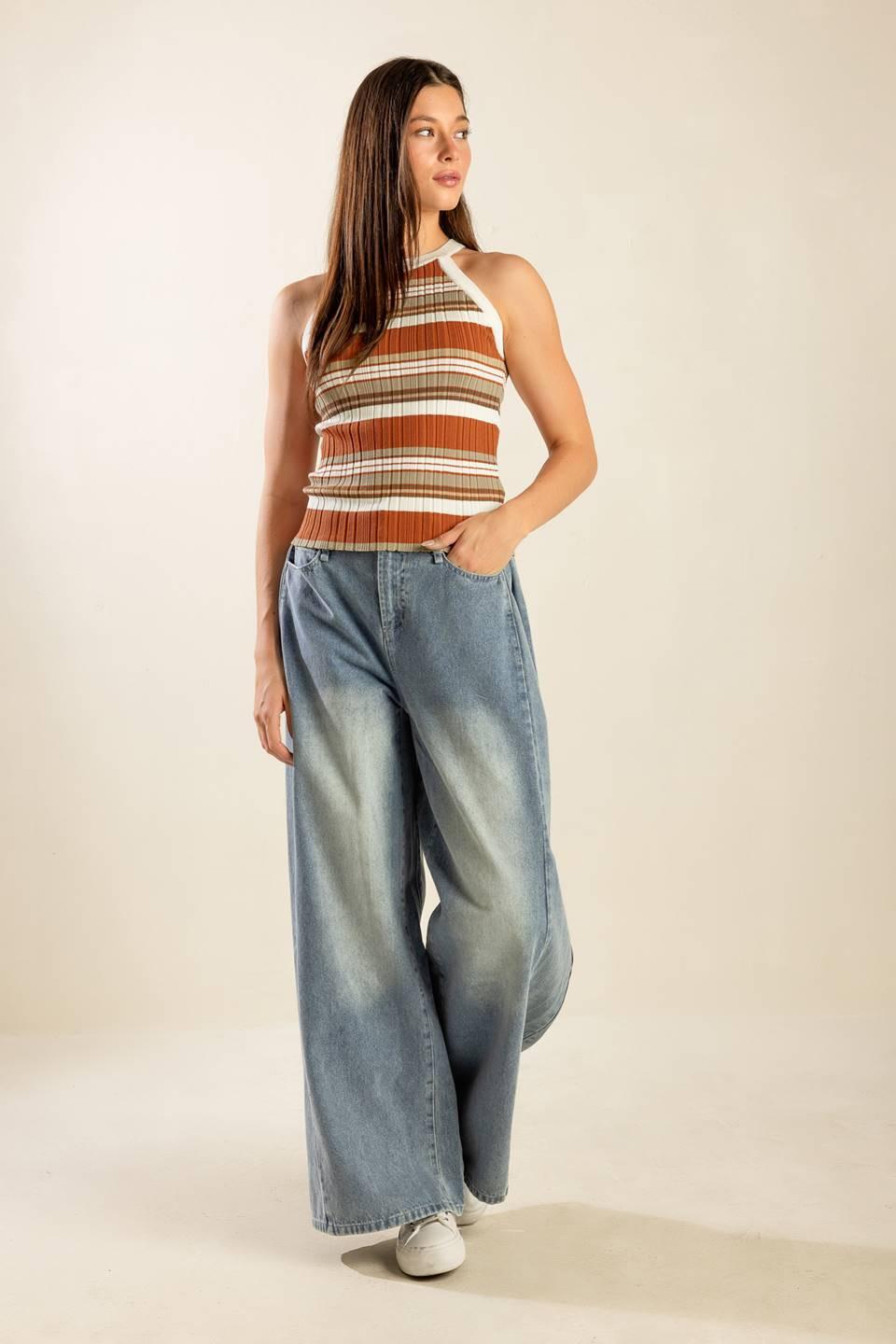 Anytime Now Sweater Knit Top in rust taupe, view 1 — Soul Flow Apparel