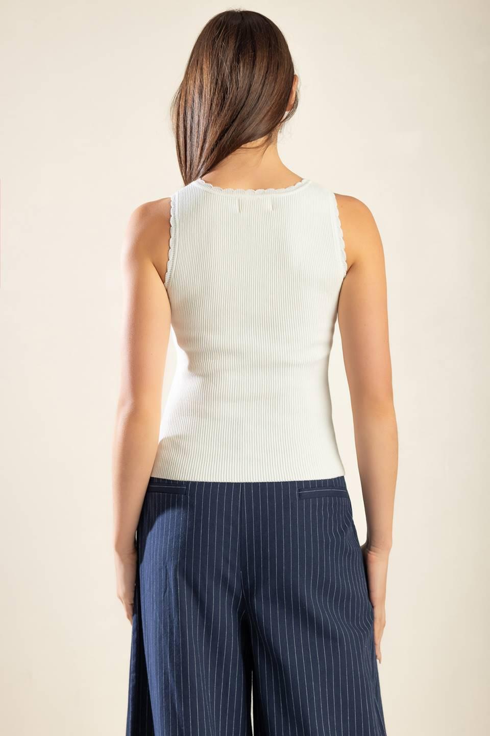 The Evette Baby Sweater Knit Top in off-white, view 7 — Soul Flow Apparel