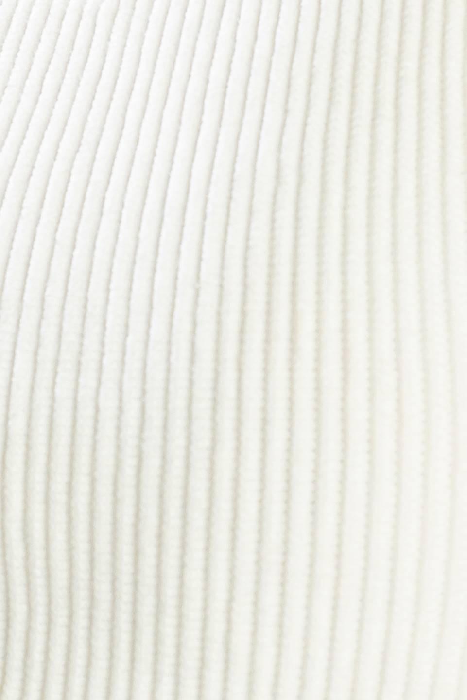 The Evette Baby Sweater Knit Top in off-white, fabric swatch — Soul Flow Apparel