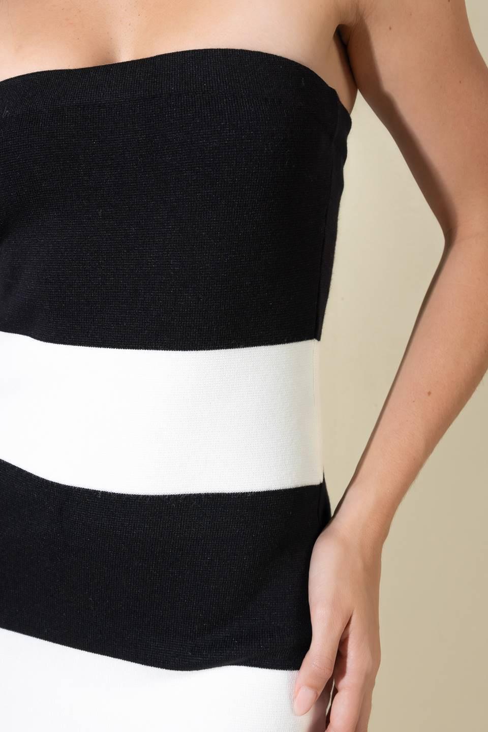 Romantic Afternoon Sweater Midi Tube Dress in black white, view 9 — Soul Flow Apparel