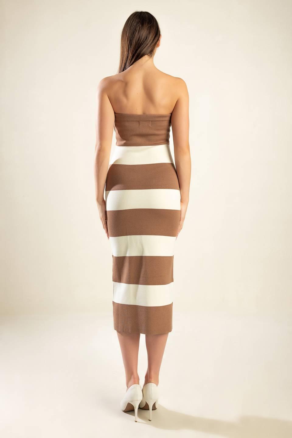 Romantic Afternoon Sweater Midi Tube Dress in taupe cream, view 8 — Soul Flow Apparel