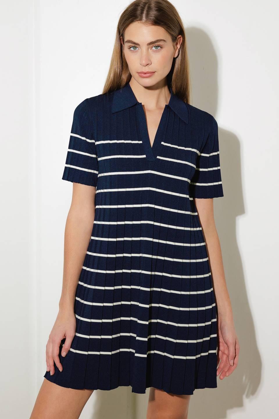 Rustic Dream Sweater Mini Dress in navy, view 1 — Soul Flow Apparel