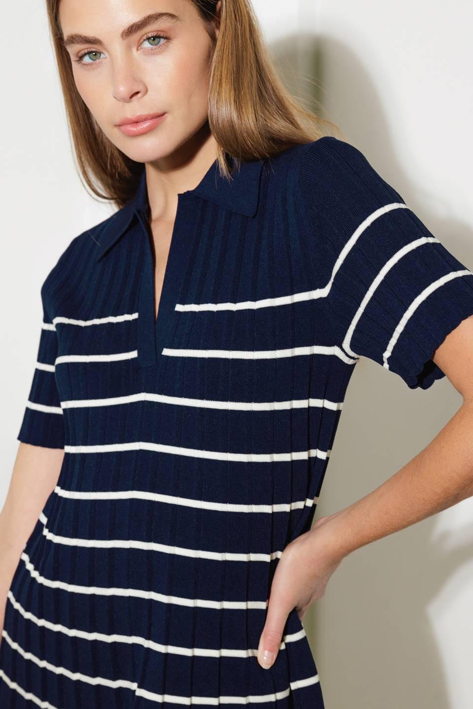 Rustic Dream Sweater Mini Dress in navy, view 3 — Soul Flow Apparel