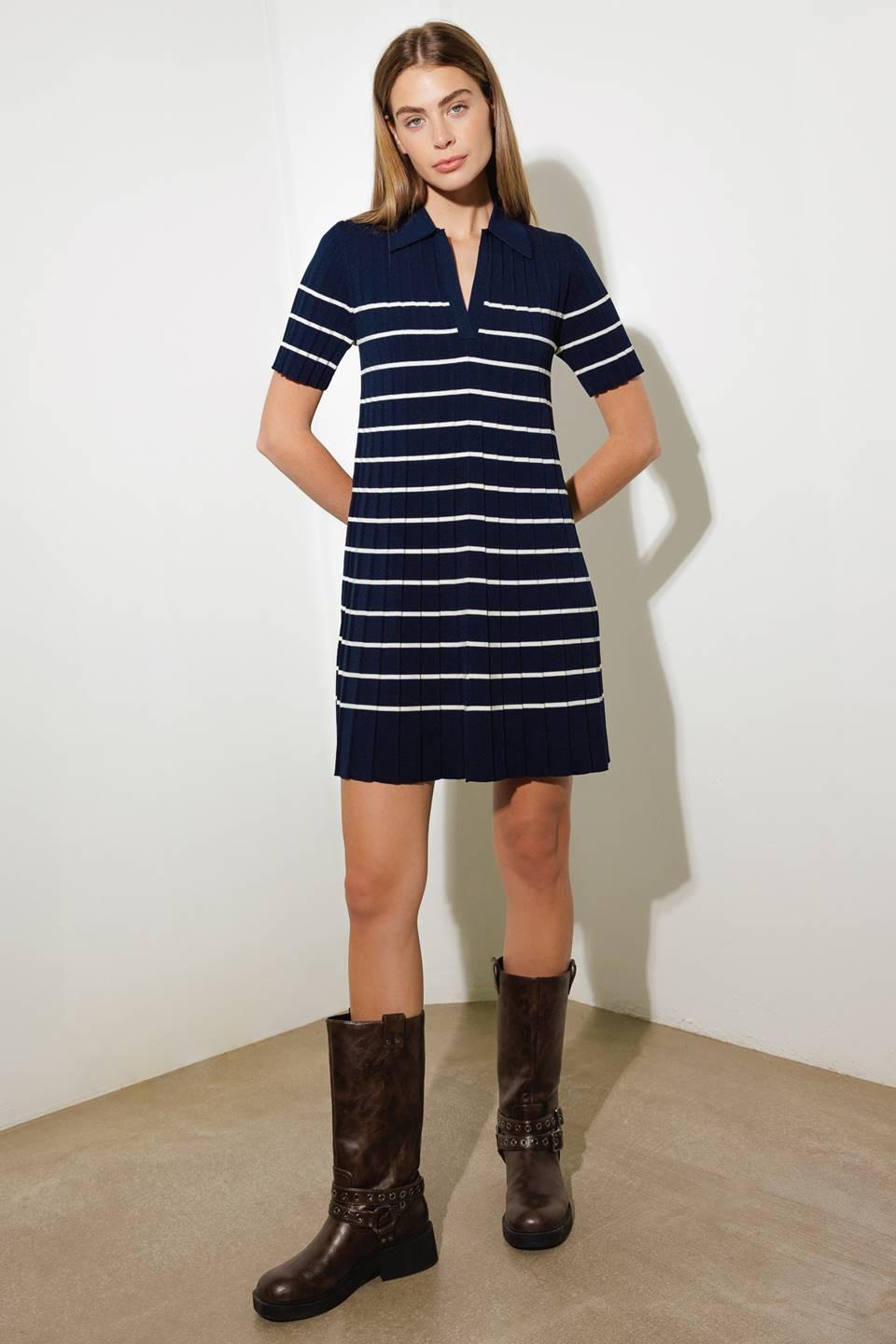 Rustic Dream Sweater Mini Dress in navy, view 5 — Soul Flow Apparel