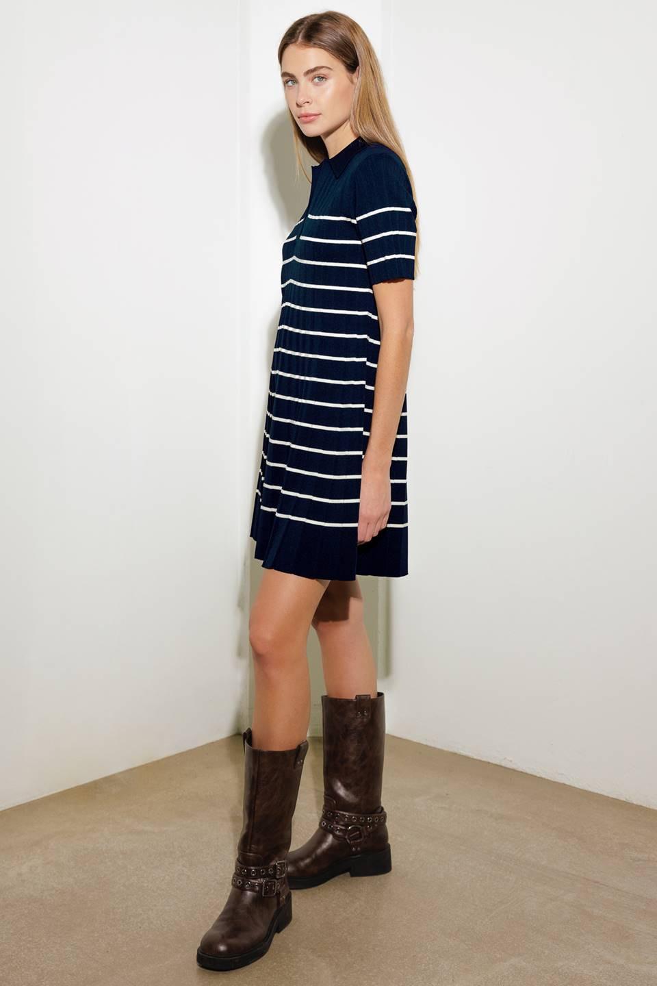 Rustic Dream Sweater Mini Dress in navy, view 6 — Soul Flow Apparel