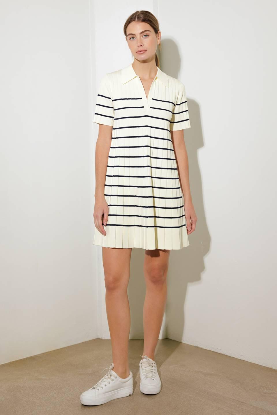 Rustic Dream Sweater Mini Dress in off-white, view 1 — Soul Flow Apparel