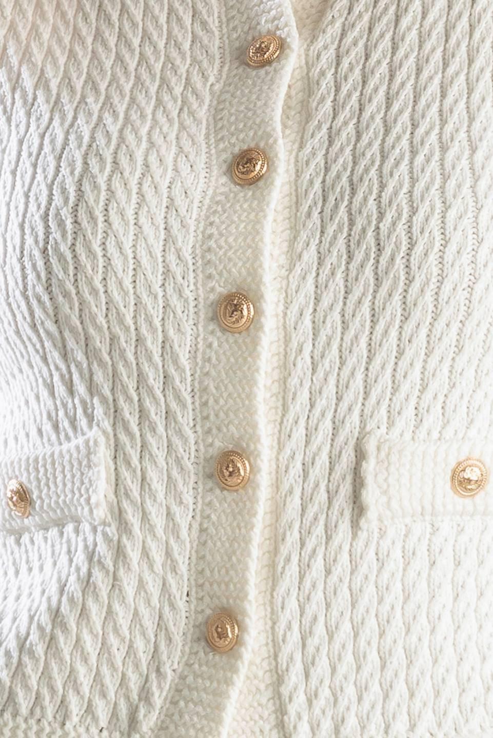 Nothing Like It White Knit Vest, fabric swatch — Soul Flow Apparel