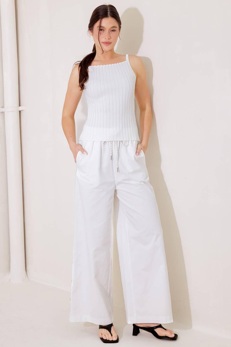 Bit of Sunshine White Sweater Knit Tank Top, view 2 — Soul Flow Apparel