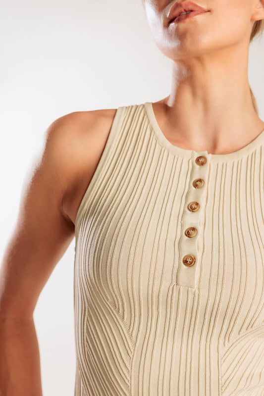 Thinking About You Knit Tank Top in natural, view 3 — Soul Flow Apparel