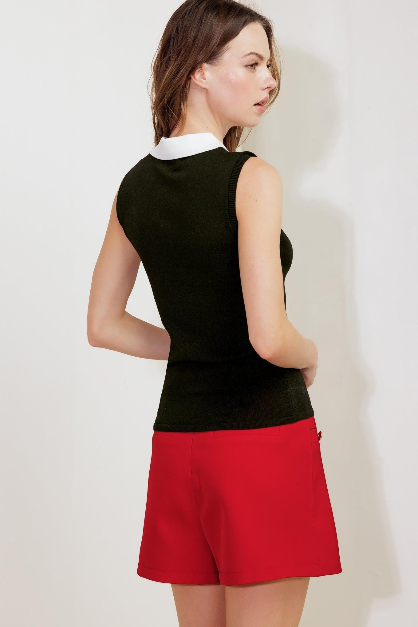 My Favorite Creamy Knit Top in black white, view 7 — Soul Flow Apparel