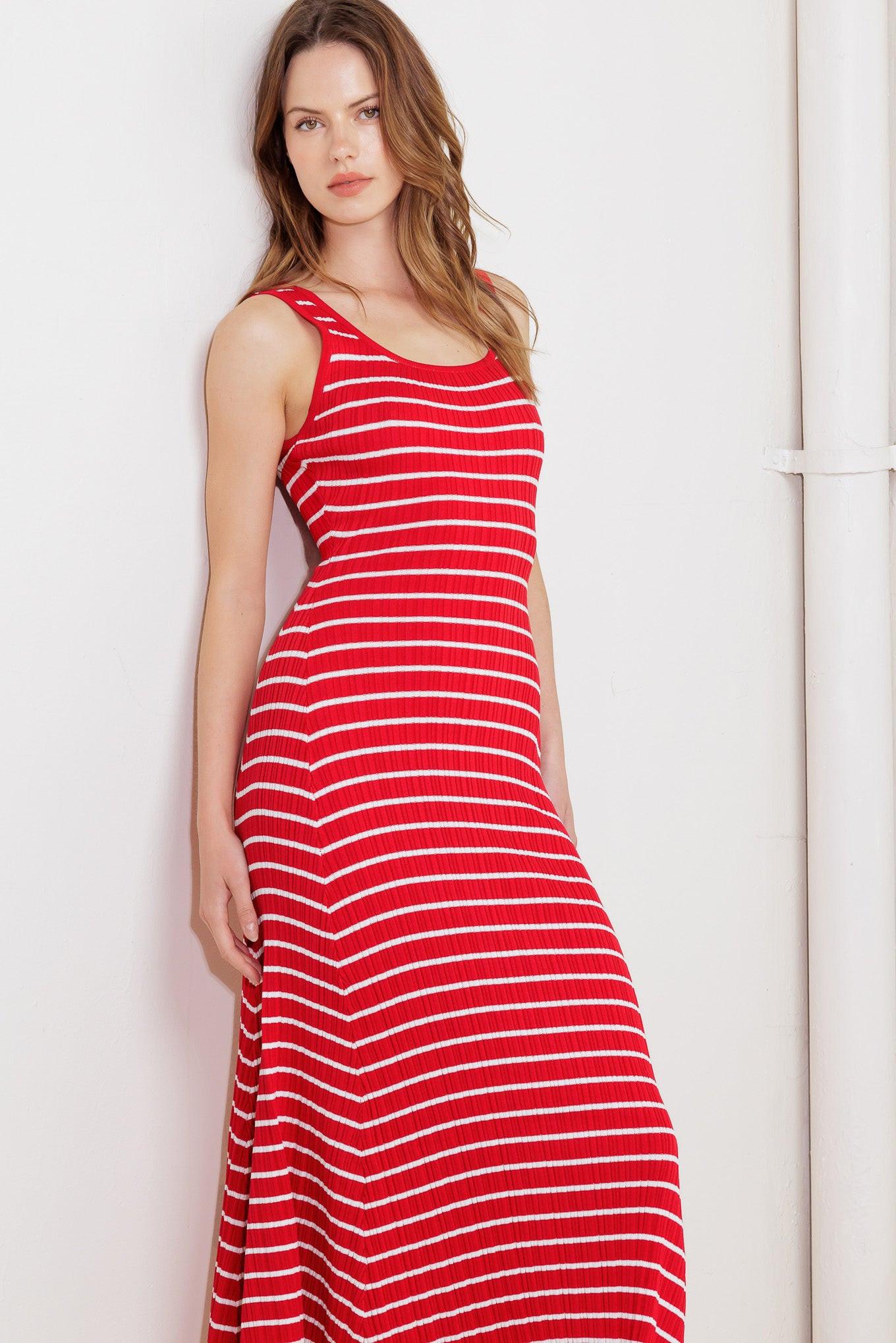 Soft Side of Red Knit Midi Dress, view 4 — Soul Flow Apparel
