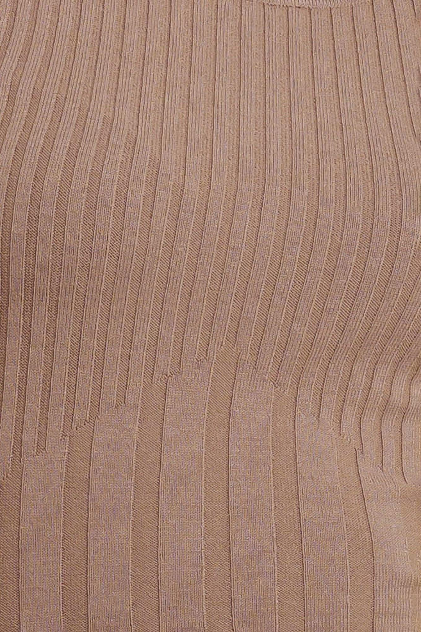 Structured Chic Sweater Midi Dress in mocha, fabric swatch — Soul Flow Apparel