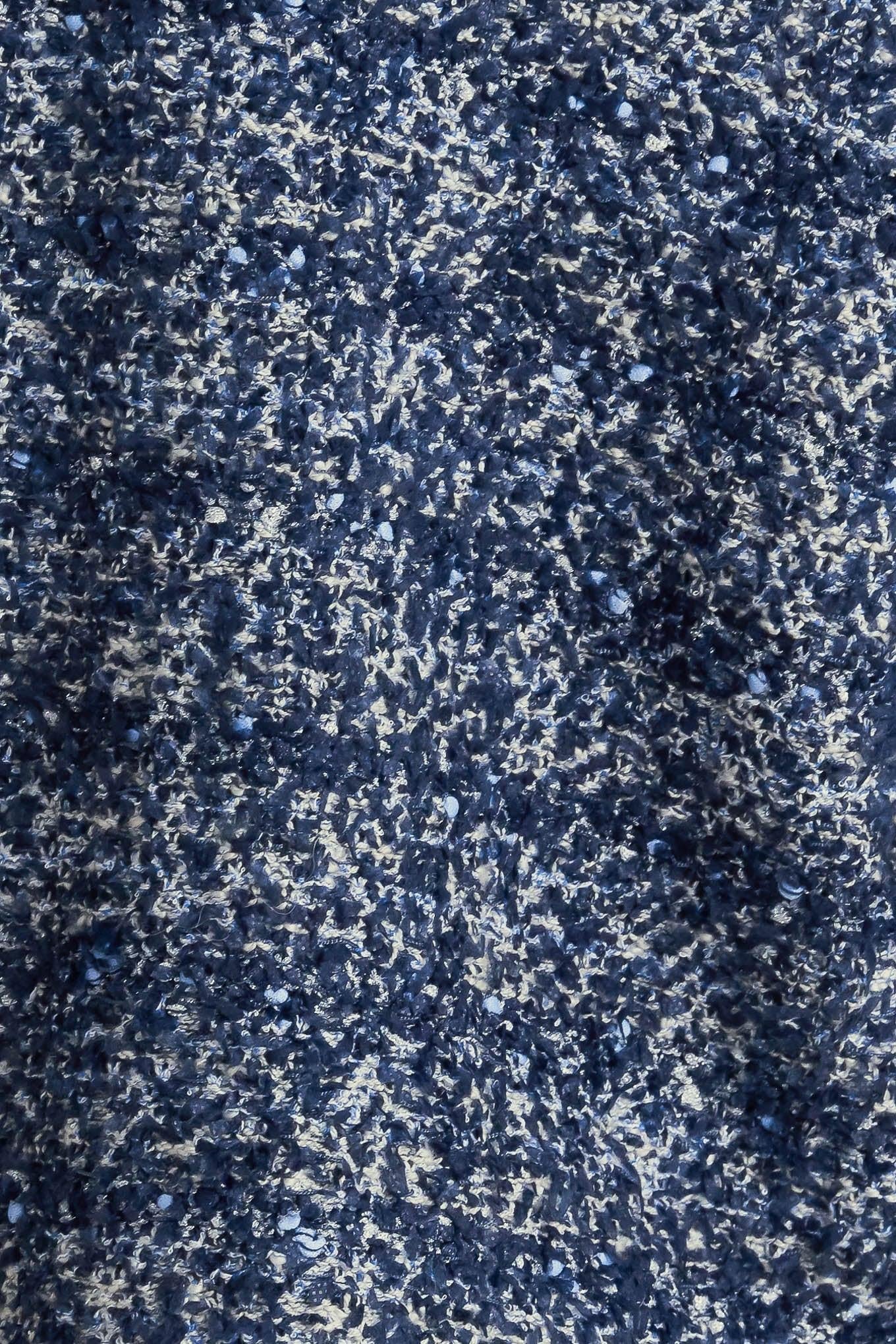 Boutique Glance Sweater Knit Cardigan in blue multi, fabric swatch — Soul Flow Apparel