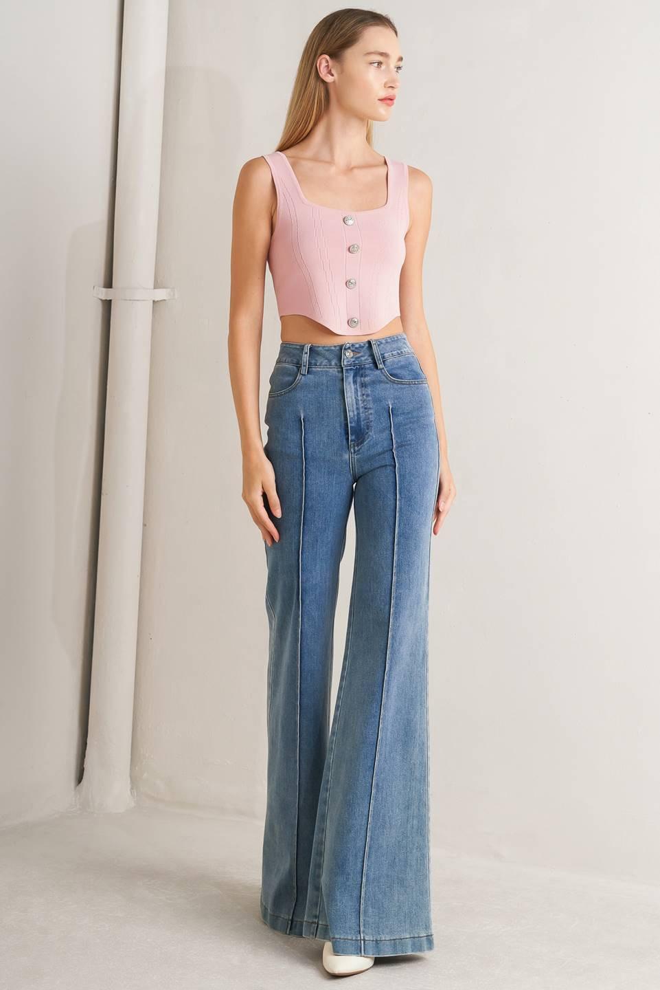 Luxe Basic Sweater Top in light mauve, view 3 — Soul Flow Apparel