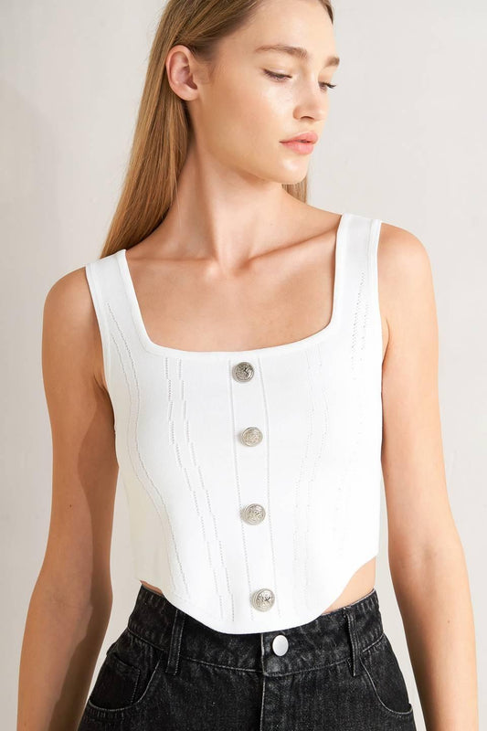 Luxe Basic Sweater Top in white, view 1 — Soul Flow Apparel