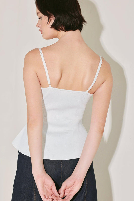 After Hours Icon Sweater Knit Cami Top in white, view 6 — Soul Flow Apparel