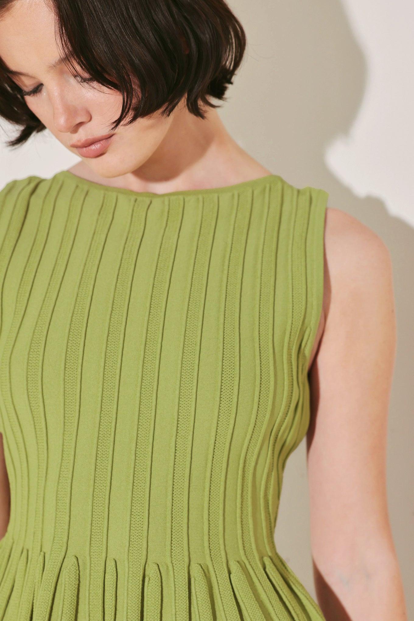 Cool Nature Era Sweater Knit Top in light olive, view 7 — Soul Flow Apparel