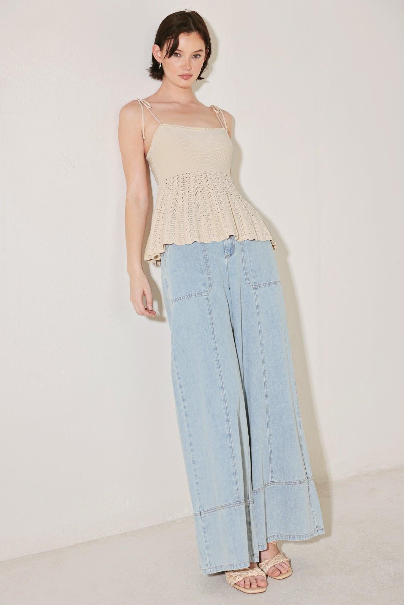 Sweet Escape Mood Sweater Knit Top in neutral, view 5 — Soul Flow Apparel