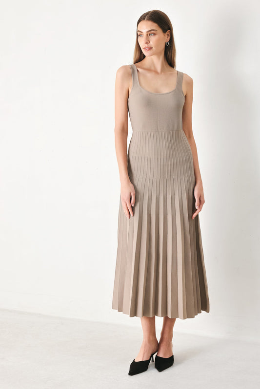 Mono Form Sweater Knit Midi Dress in neutral, view 2 — Soul Flow Apparel