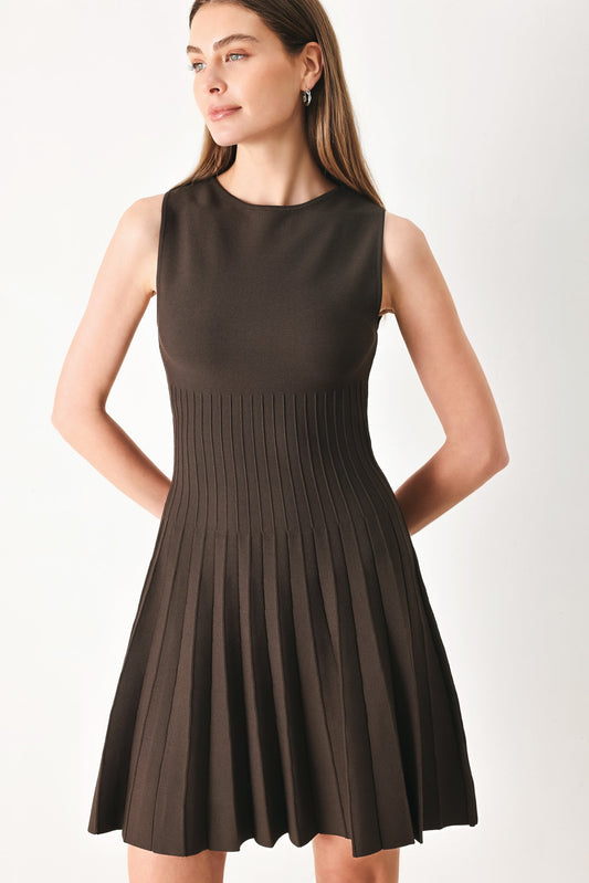 Everyday Luxe Sweater Knit Mini Dress in brown, view 4 — Soul Flow Apparel