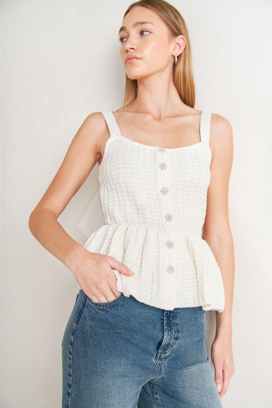 Sunday in Santorini Sweater Knit Top in white, view 6 — Soul Flow Apparel