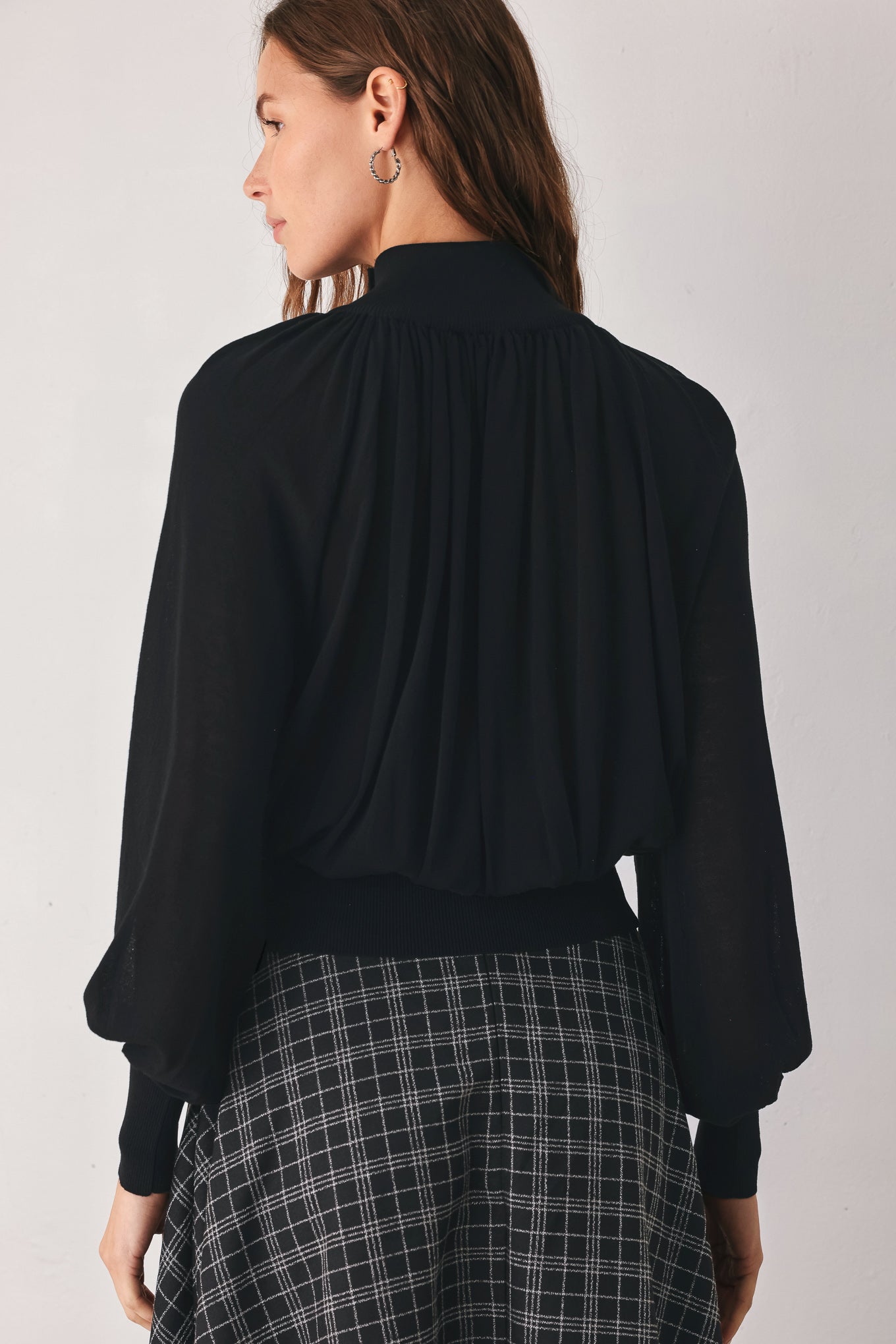 MACADAMIA DRAPED SWEATER KNIT TOP