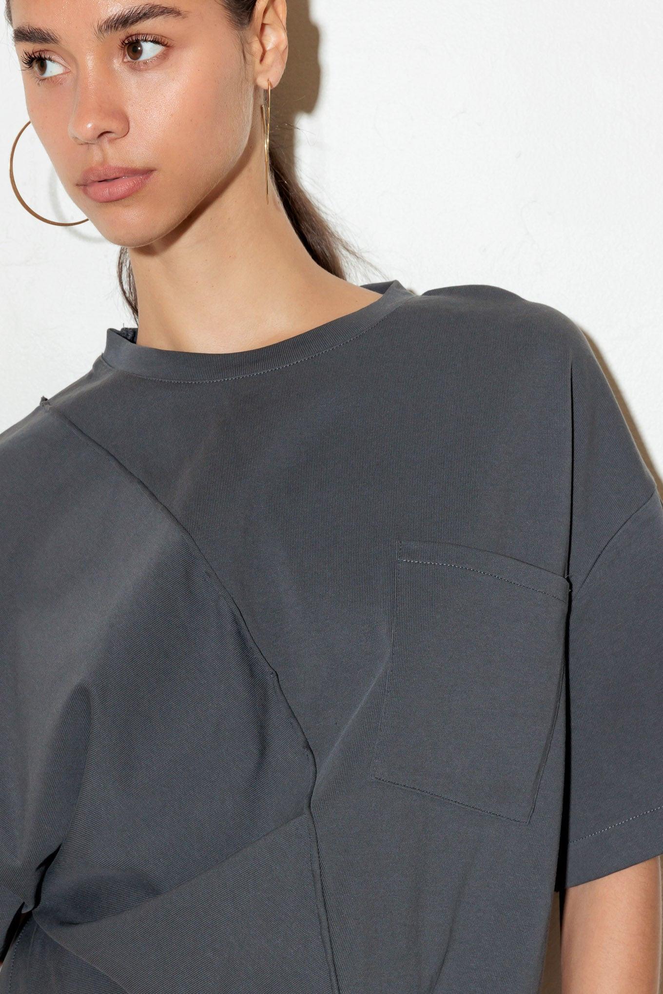 In Love with Me Knit Top in charcoal, view 5 — Soul Flow Apparel