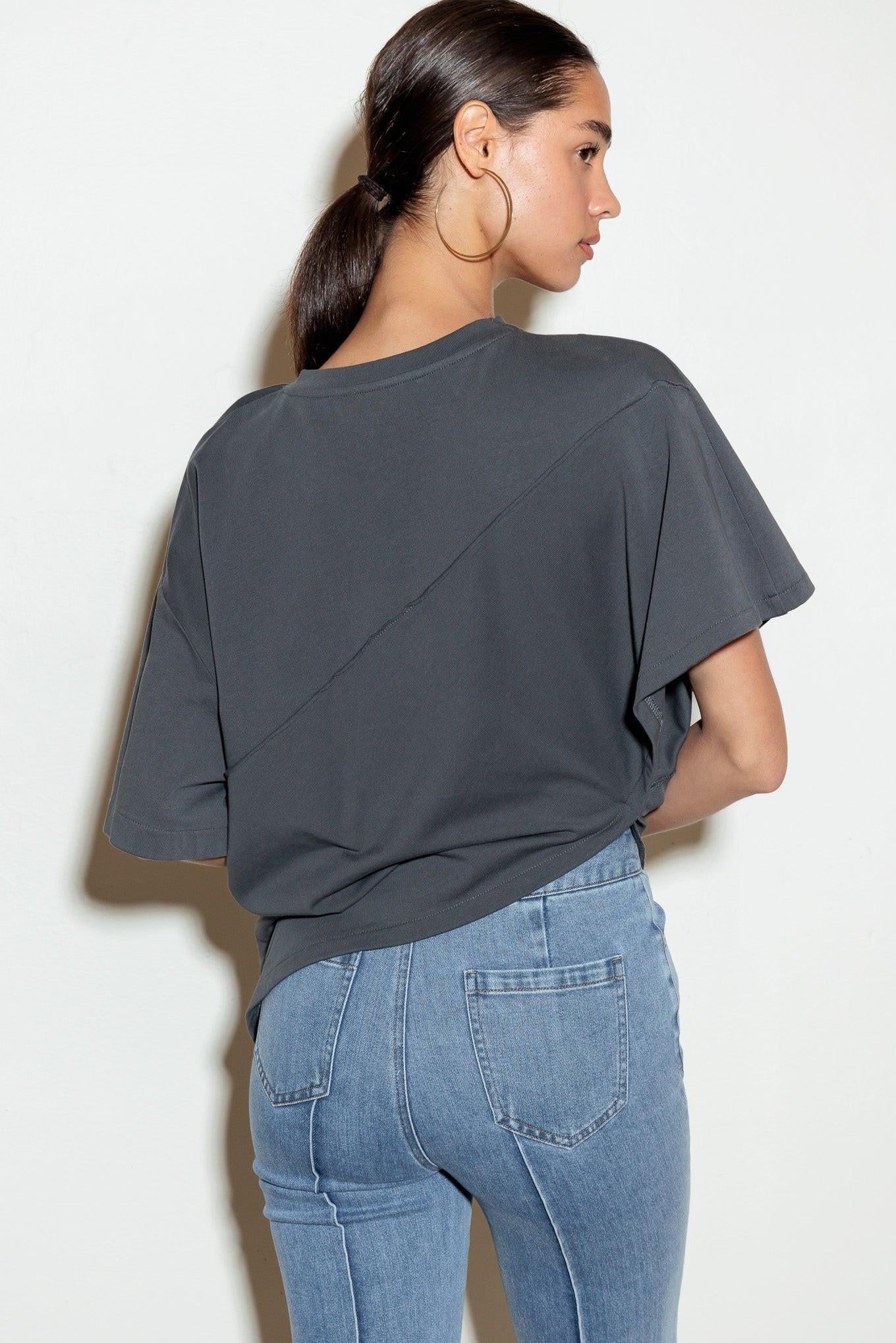 In Love with Me Knit Top in charcoal, view 7 — Soul Flow Apparel