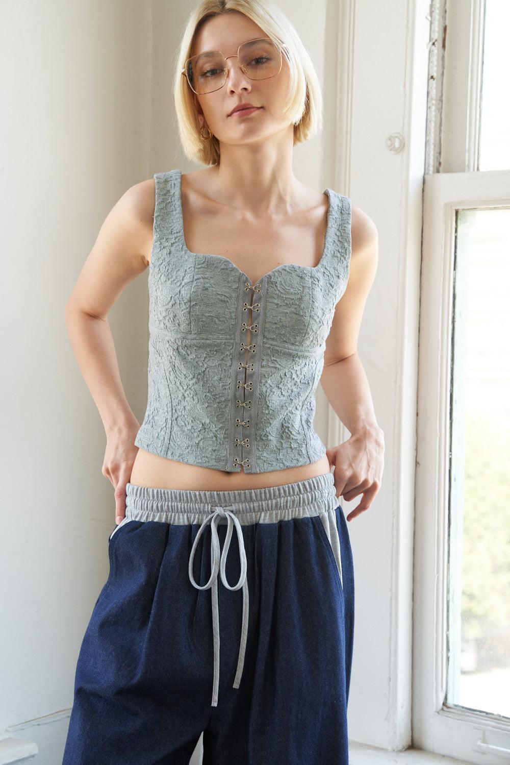 Through the Looking Woven Top in 20grey 20 20main, view 20 — Soul Flow Apparel