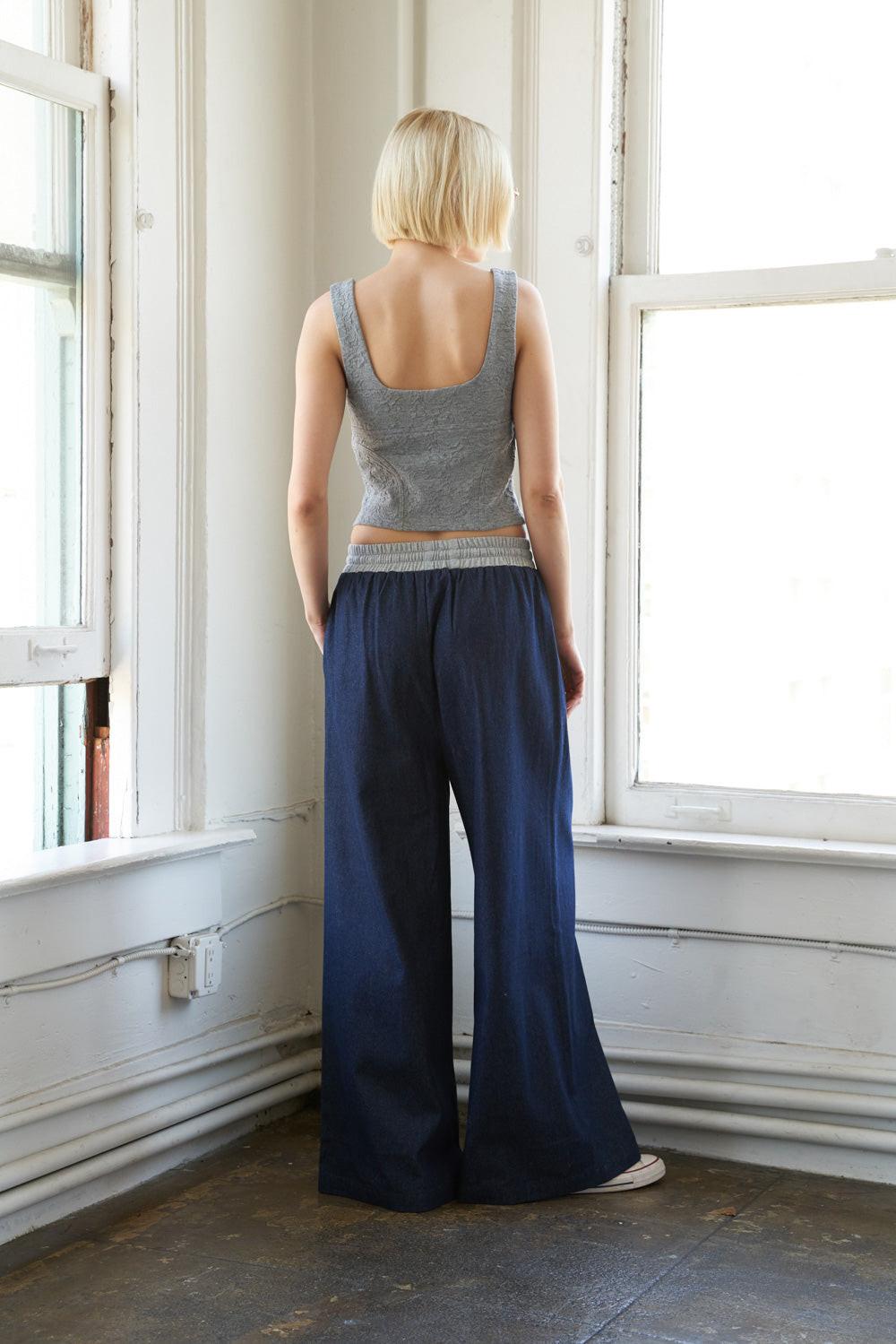 Through the Looking Woven Top in 20grey, view 3 — Soul Flow Apparel