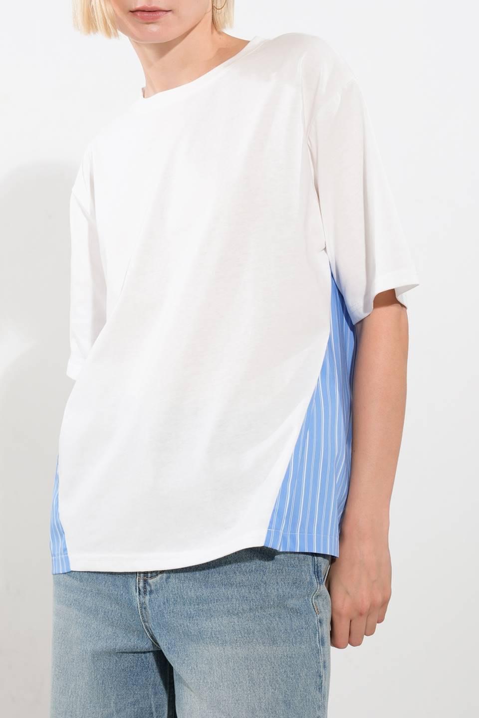 Going in Circles Combination Top in white, view 4 — Soul Flow Apparel