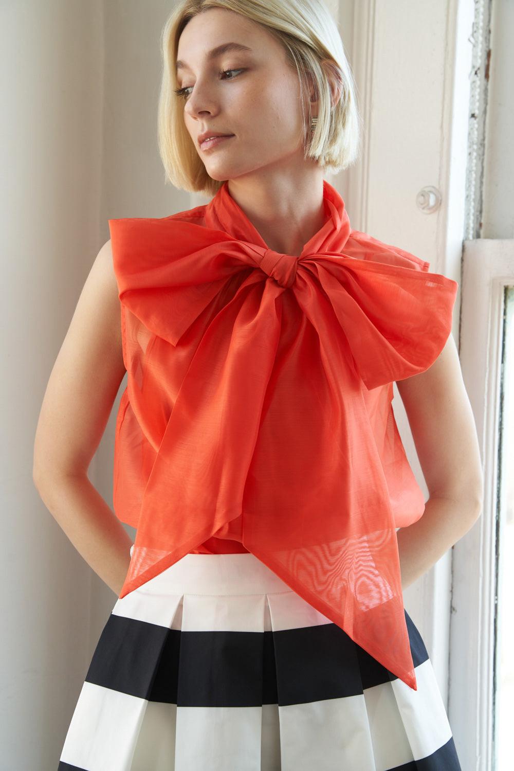 Shine for Us Organza Top in 20red, view 4 — Soul Flow Apparel