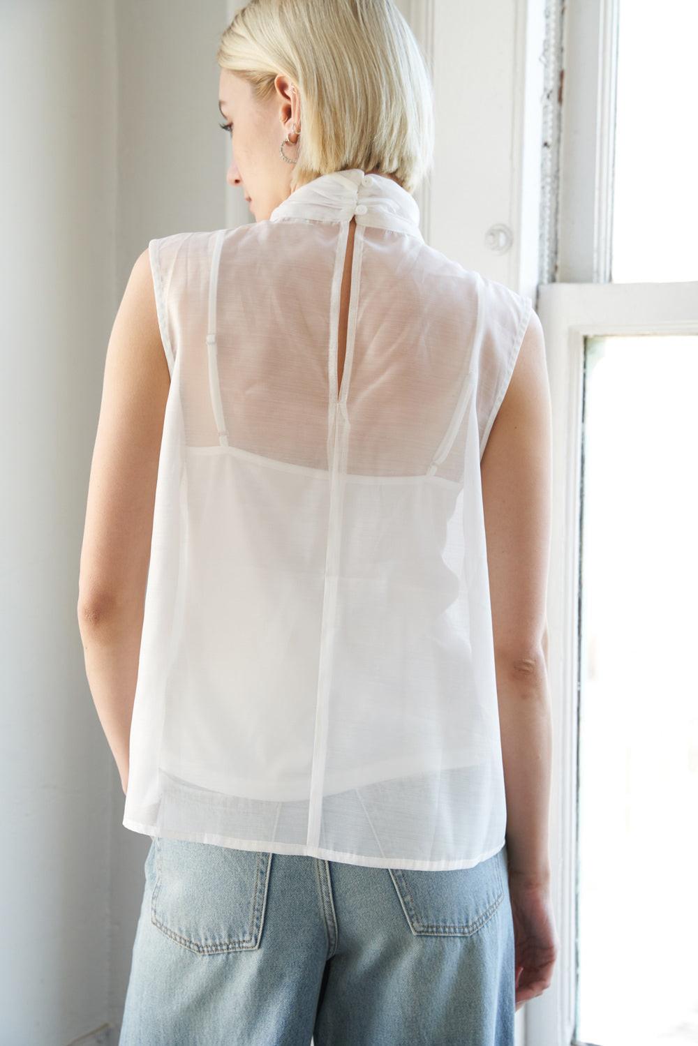 Shine for Us Organza Top in 20white, view 4 — Soul Flow Apparel